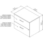 Meuble de classement latéral à 2 tiroirs, rangement de bureau à domicile avec serrure, entièrement assemblé