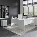 Bureau d'angle en L de 183 cm de large avec tiroirs, grand bureau d'angle pour bureau à domicile