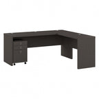 Bureau d'angle en L de 183 cm de large avec tiroirs, grand bureau d'angle pour bureau à domicile