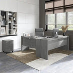Bureau d'angle en L de 183 cm de large avec tiroirs, grand bureau d'angle pour bureau à domicile