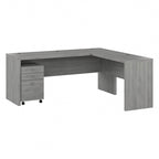 Bureau d'angle en L de 183 cm de large avec tiroirs, grand bureau d'angle pour bureau à domicile