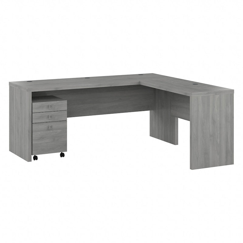 Bureau d'angle en L de 183 cm de large avec tiroirs, grand bureau d'angle pour bureau à domicile