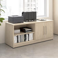 Meuble de rangement bas avec portes et étagères réglables, Idéal pour bureau ou salon moderne