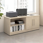 Meuble de rangement bas avec portes et étagères réglables, Idéal pour bureau ou salon moderne