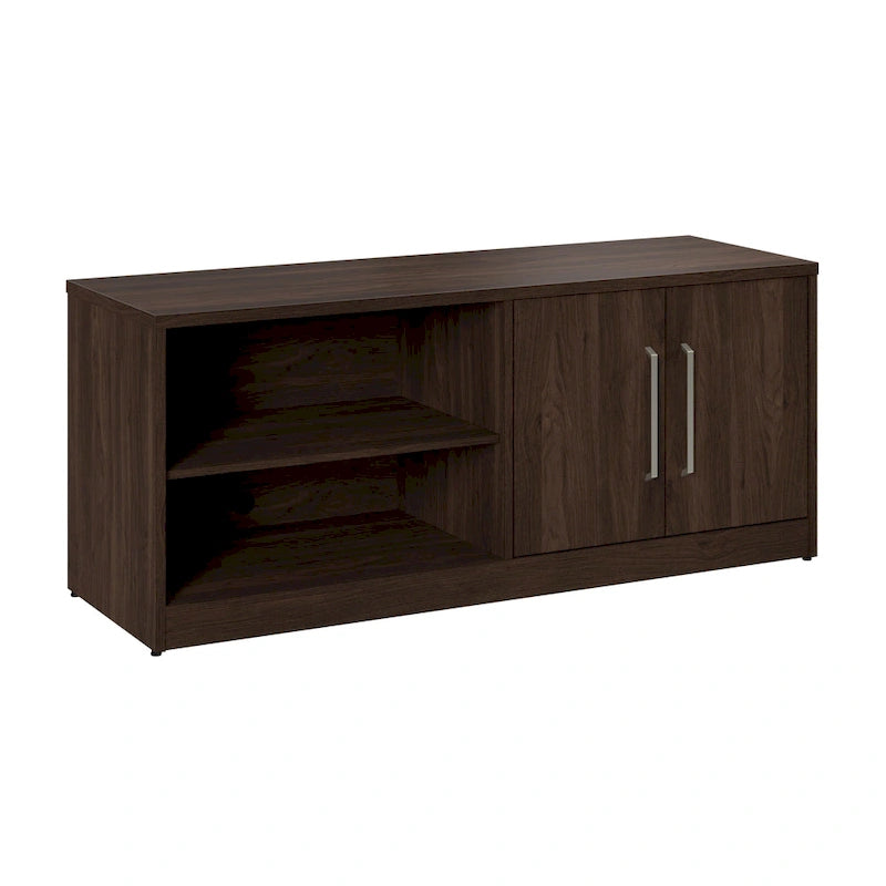 Meuble de rangement bas avec portes et étagères réglables, Idéal pour bureau ou salon moderne