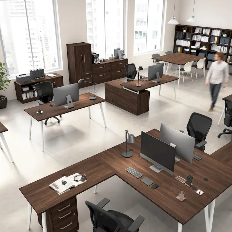 Meuble de rangement bas avec portes et étagères réglables, Idéal pour bureau ou salon moderne