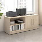 Meuble de rangement bas avec portes et étagères réglables, Idéal pour bureau ou salon moderne