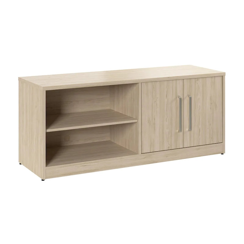 Meuble de rangement bas avec portes et étagères réglables, Idéal pour bureau ou salon moderne