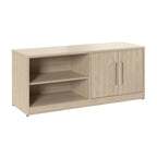 Meuble de rangement bas avec portes et étagères réglables, Idéal pour bureau ou salon moderne