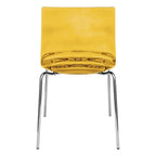 Chaise de salle à manger en acrylique avec pieds chromés, chaise d'appoint moderne motif ondulation d'eau