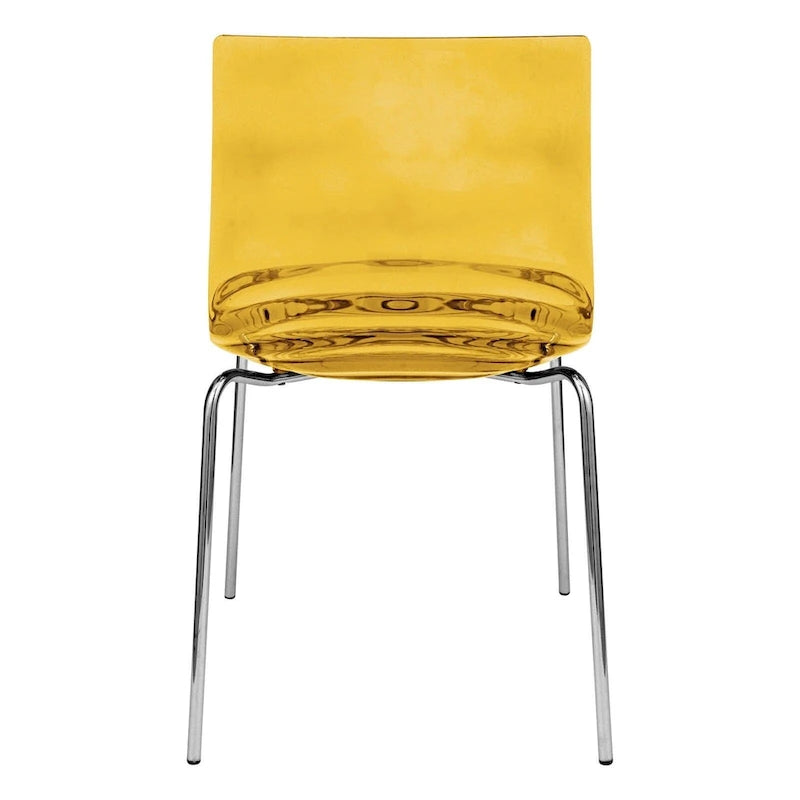 Chaise de salle à manger en acrylique avec pieds chromés, chaise d'appoint moderne motif ondulation d'eau