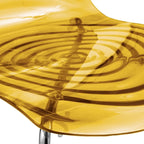 Chaise de salle à manger en acrylique avec pieds chromés, chaise d'appoint moderne motif ondulation d'eau