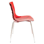 Chaise de salle à manger en acrylique avec pieds chromés, chaise d'appoint moderne motif ondulation d'eau