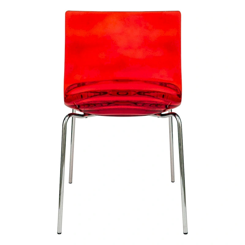 Chaise de salle à manger en acrylique avec pieds chromés, chaise d'appoint moderne motif ondulation d'eau