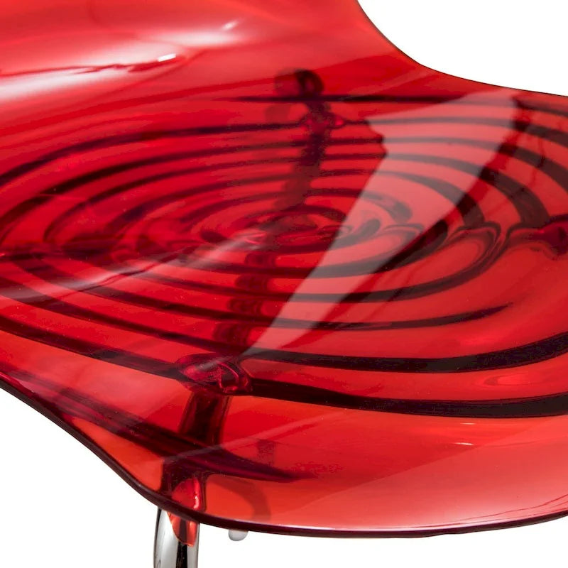 Chaise de salle à manger en acrylique avec pieds chromés, chaise d'appoint moderne motif ondulation d'eau
