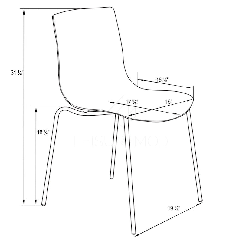 Chaise de salle à manger en acrylique avec pieds chromés, chaise d'appoint moderne motif ondulation d'eau