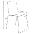 Chaise de salle à manger en acrylique avec pieds chromés, chaise d'appoint moderne motif ondulation d'eau