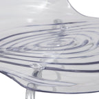 Chaise de salle à manger en acrylique avec pieds chromés, chaise d'appoint moderne motif ondulation d'eau