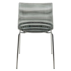 Chaise de salle à manger en acrylique avec pieds chromés, chaise d'appoint moderne motif ondulation d'eau
