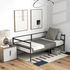 Cadre de lit de repos double en métal, canapé-lit plateforme à double usage pour salon