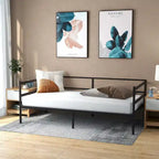 Cadre de lit de repos double en métal, canapé-lit plateforme à double usage pour salon
