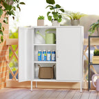 Casier de rangement métallique de 101,6 cm de haut, avec 2 portes, adapté aux maisons, bureaux et cafés.