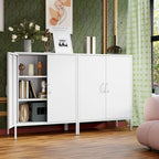 Casier de rangement métallique de 101,6 cm de haut, avec 2 portes, adapté aux maisons, bureaux et cafés.