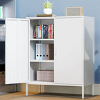 Casier de rangement métallique de 101,6 cm de haut, avec 2 portes, adapté aux maisons, bureaux et cafés.