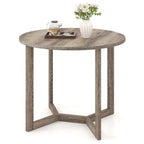 Table à manger ronde en bois de 36 po avec piètement en forme d'ailes, 2 à 4 places, taille compacte