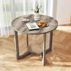 Table à manger ronde en bois de 36 po avec piètement en forme d'ailes, 2 à 4 places, taille compacte
