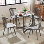 Table à manger ronde en bois de 36 po avec piètement en forme d'ailes, 2 à 4 places, taille compacte
