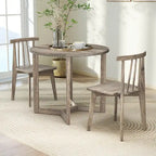 Table à manger ronde en bois de 36 po avec piètement en forme d'ailes, 2 à 4 places, taille compacte