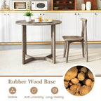 Table à manger ronde en bois de 36 po avec piètement en forme d'ailes, 2 à 4 places, taille compacte
