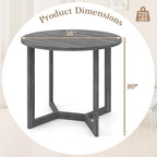Table à manger ronde en bois de 36 po avec piètement en forme d'ailes, 2 à 4 places, taille compacte