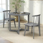 Table à manger ronde en bois de 36 po avec piètement en forme d'ailes, 2 à 4 places, taille compacte