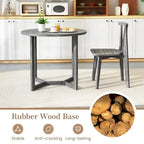 Table à manger ronde en bois de 36 po avec piètement en forme d'ailes, 2 à 4 places, taille compacte