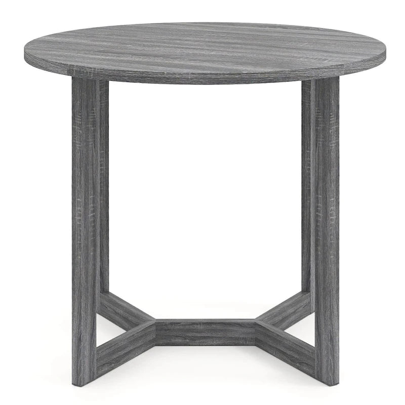 Table à manger ronde en bois de 36 po avec piètement en forme d'ailes, 2 à 4 places, taille compacte
