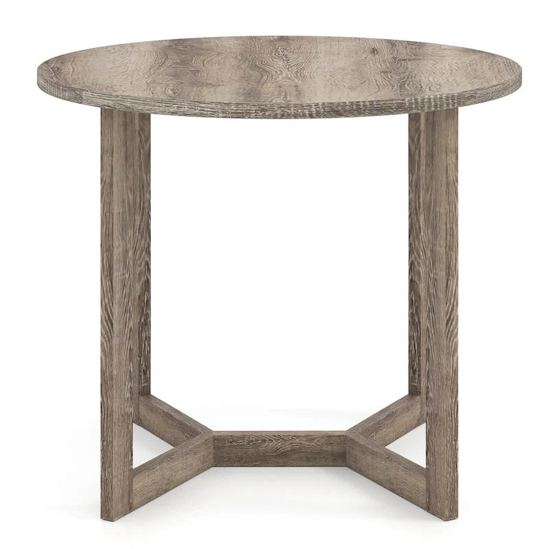 Table à manger ronde en bois de 36 po avec piètement en forme d'ailes, 2 à 4 places, taille compacte