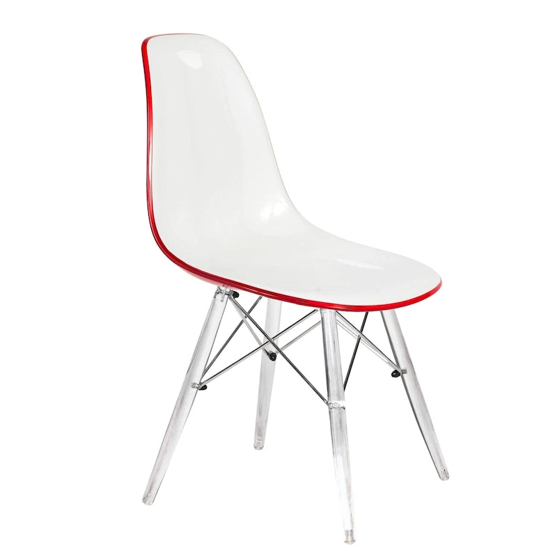 Chaise d'appoint de banquet Dover Acrylic Accent Chaise de salle à manger avec pieds Eiffel pour la maison, le bureau, le salon et la cuisine, intérieur/extérieur