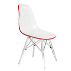 Chaise d'appoint de banquet Dover Acrylic Accent Chaise de salle à manger avec pieds Eiffel pour la maison, le bureau, le salon et la cuisine, intérieur/extérieur