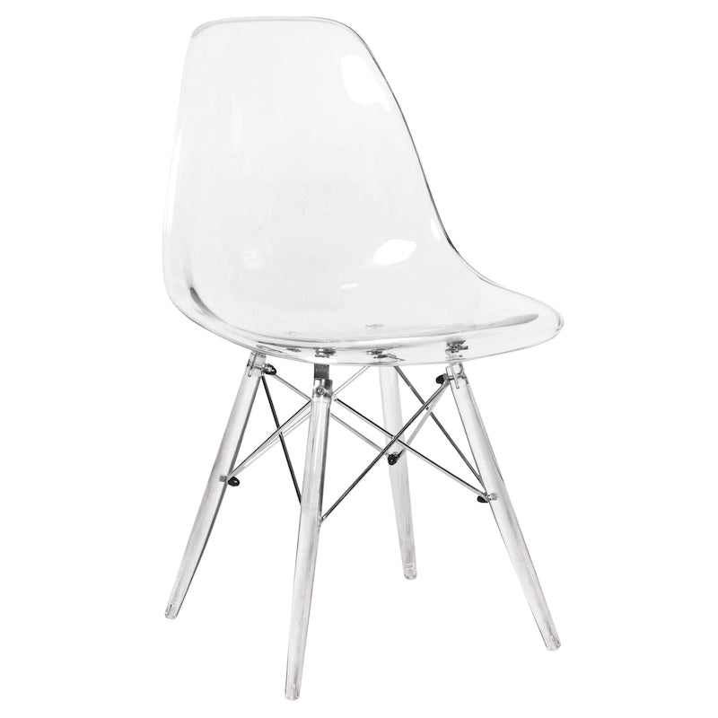 Chaise d'appoint de banquet Dover Acrylic Accent Chaise de salle à manger avec pieds Eiffel pour la maison, le bureau, le salon et la cuisine, intérieur/extérieur
