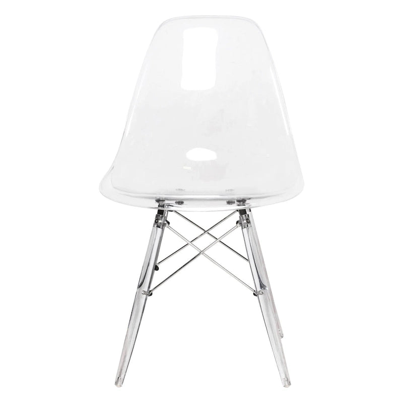 Chaise d'appoint de banquet Dover Acrylic Accent Chaise de salle à manger avec pieds Eiffel pour la maison, le bureau, le salon et la cuisine, intérieur/extérieur
