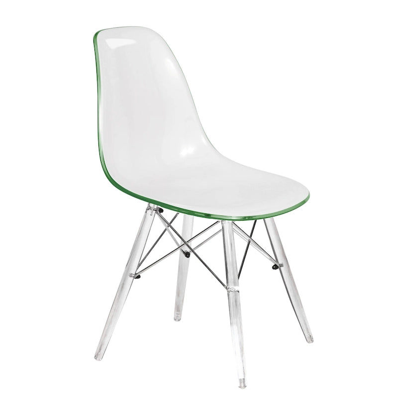 Chaise d'appoint de banquet Dover Acrylic Accent Chaise de salle à manger avec pieds Eiffel pour la maison, le bureau, le salon et la cuisine, intérieur/extérieur