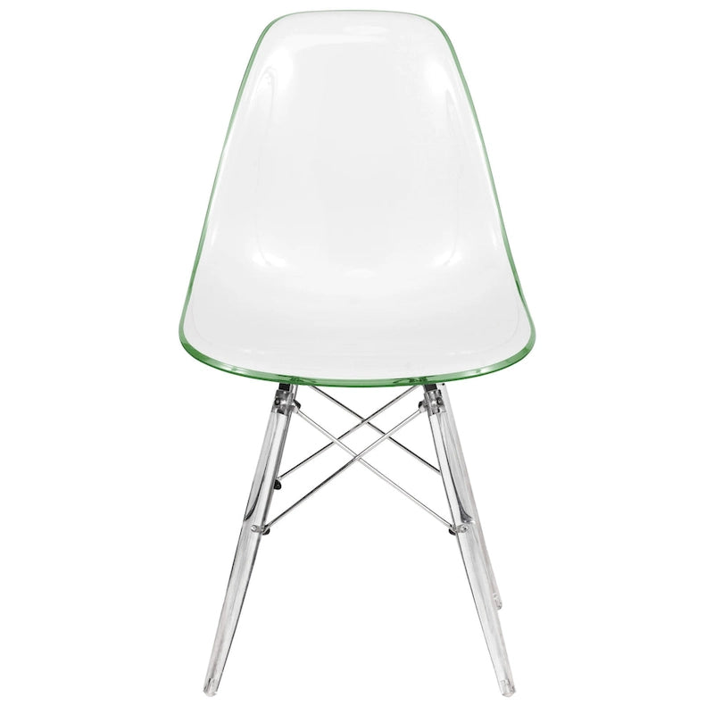 Chaise d'appoint de banquet Dover Acrylic Accent Chaise de salle à manger avec pieds Eiffel pour la maison, le bureau, le salon et la cuisine, intérieur/extérieur