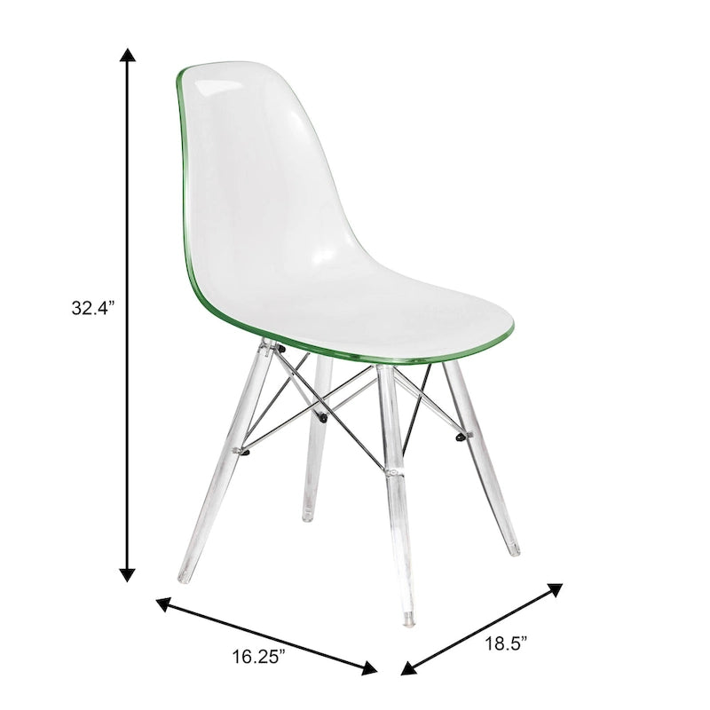 Chaise d'appoint de banquet Dover Acrylic Accent Chaise de salle à manger avec pieds Eiffel pour la maison, le bureau, le salon et la cuisine, intérieur/extérieur