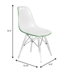 Chaise d'appoint de banquet Dover Acrylic Accent Chaise de salle à manger avec pieds Eiffel pour la maison, le bureau, le salon et la cuisine, intérieur/extérieur