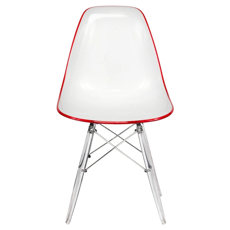 Chaise d'appoint de banquet Dover Acrylic Accent Chaise de salle à manger avec pieds Eiffel pour la maison, le bureau, le salon et la cuisine, intérieur/extérieur