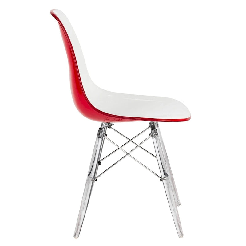 Chaise d'appoint de banquet Dover Acrylic Accent Chaise de salle à manger avec pieds Eiffel pour la maison, le bureau, le salon et la cuisine, intérieur/extérieur