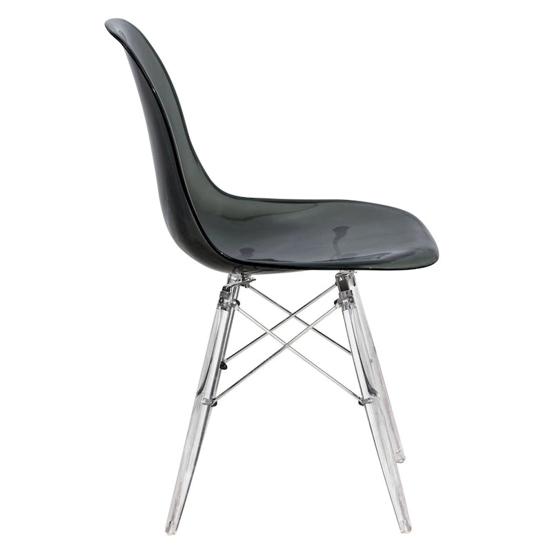 Chaise d'appoint de banquet Dover Acrylic Accent Chaise de salle à manger avec pieds Eiffel pour la maison, le bureau, le salon et la cuisine, intérieur/extérieur
