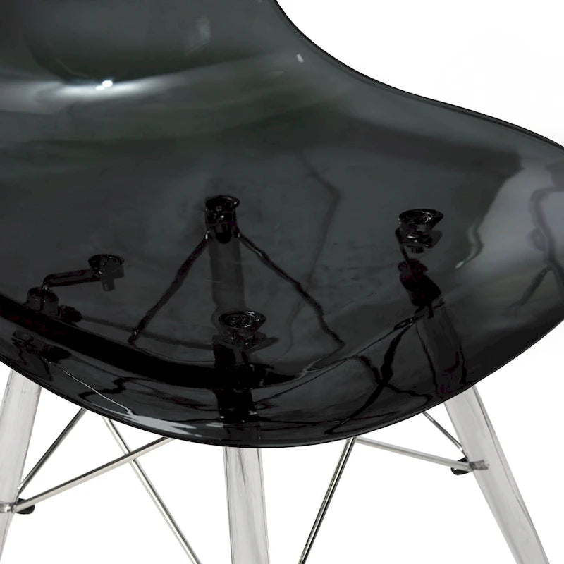 Chaise d'appoint de banquet Dover Acrylic Accent Chaise de salle à manger avec pieds Eiffel pour la maison, le bureau, le salon et la cuisine, intérieur/extérieur